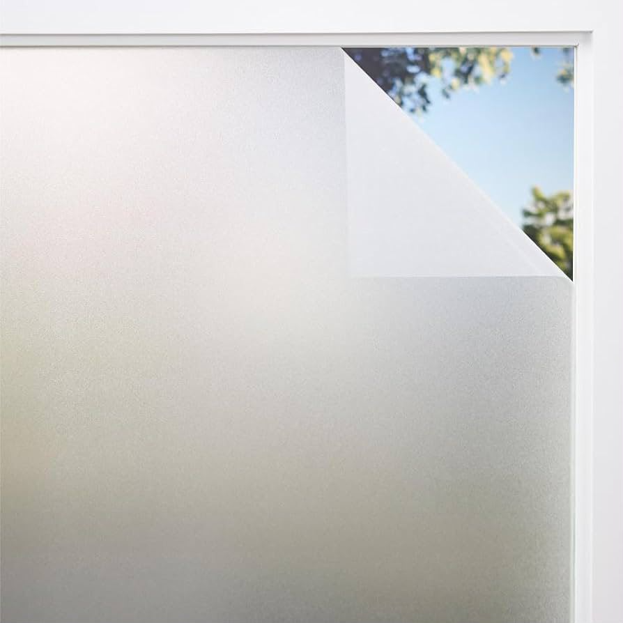 Frosted privacy film applied to a window